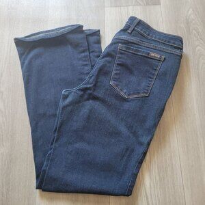 Eddie Bauer Womens Slightly Curvy Boot Cut Jeans Size 14 Dark Wash Denim